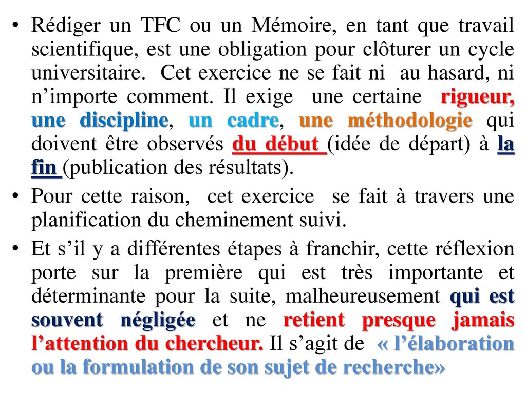 Formulation De Son Sujet De Recherche Tfc Ou Memoire Ppt Telecharger